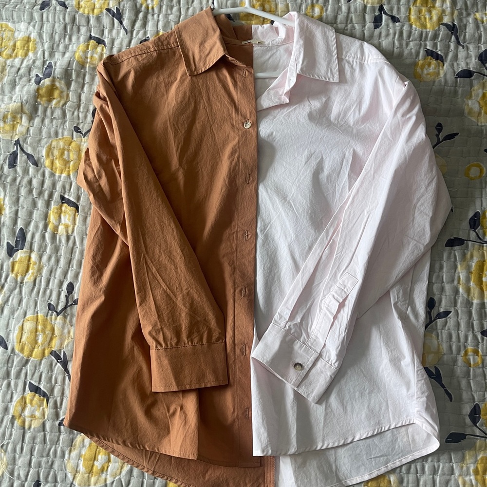 Donni color block button down
